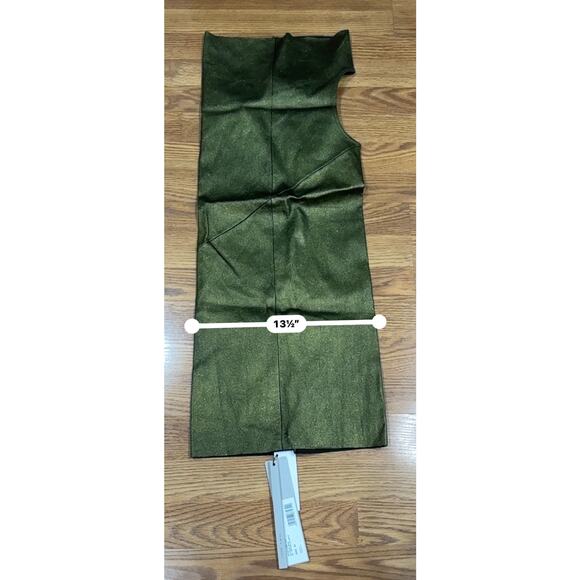 RICK OWENS leather blend Athena Mini Dress In Metallic Acid IT 40 / US 4 nwt - Picture 7 of 15